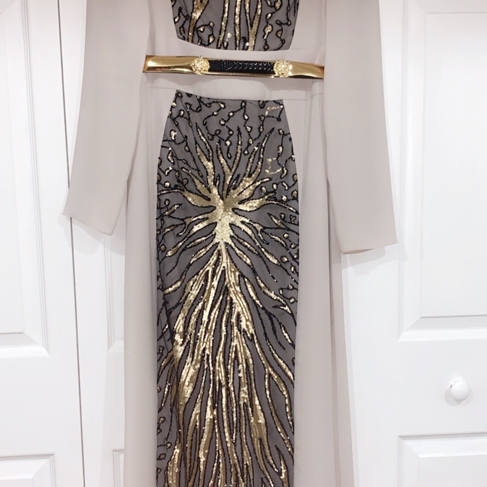 Long sleeve Turkish Ivory Long Dress - Picture 4 of 6